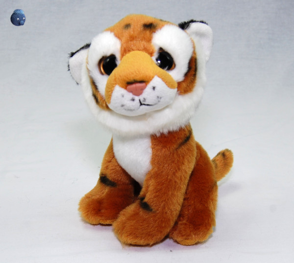Plüschtier Tiger ★ Spitzenqualität ★ Plüsch Tiger sitzend mit großen Augen 19 cm