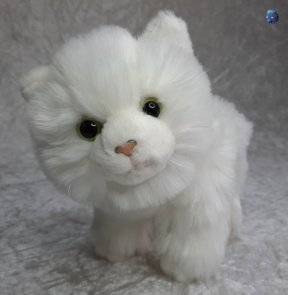 Plüschtier Katze stehend weiß ★ Plüsch Katze 17 cm