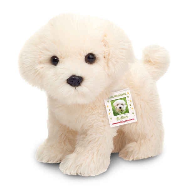 Plüsch Malteser ★ Plüschhund stehend weiß ★ Plüsch Hund stehend 23 cm