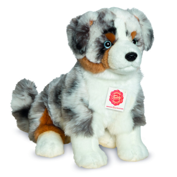 Australian Shepherd Plüschtier Hund sitzend mehrfarbig ★ Plüsch Hund sitzend 30 cm