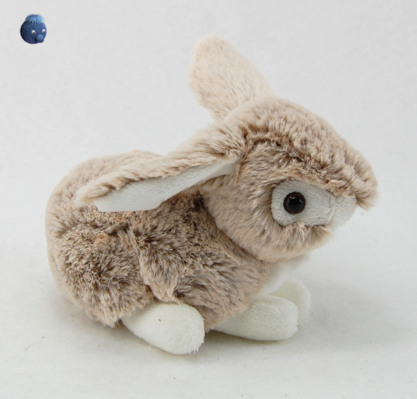 Plüschtier ★ hellgrauer Hase sitzend ★ Plüsch Hase stehend hellgrau 16 cm