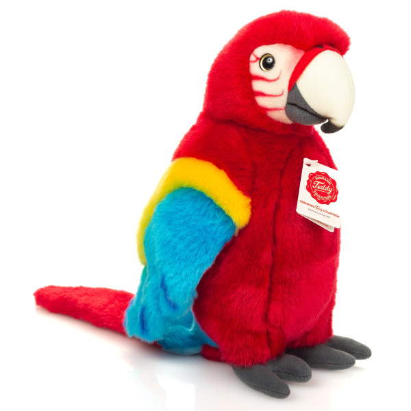 Papagei aus Plüsch scharlachrot ★ Plüsch Papagei 27 cm 