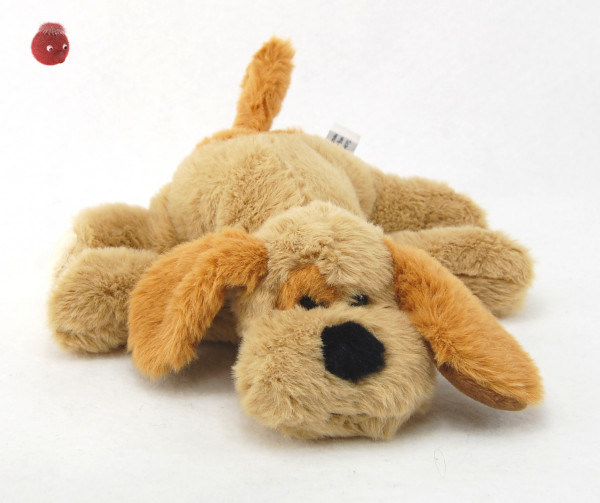 Plüschtier Hund liegend braun ☆ Plüsch Hund liegend 22 cm