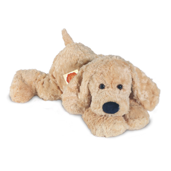 Schlenkerhund Plüschtier Hund liegend beige ★ Plüsch Hund liegend 40 cm