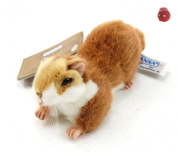 Hansa Toys ★ Plüschtier Hamster liegend ★ Plüsch Hamster ★ Plüschmaus 16 cm
